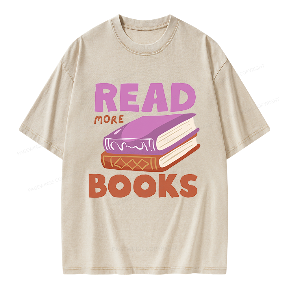 Pagewings Read More Books Unisex Washed T-shirt