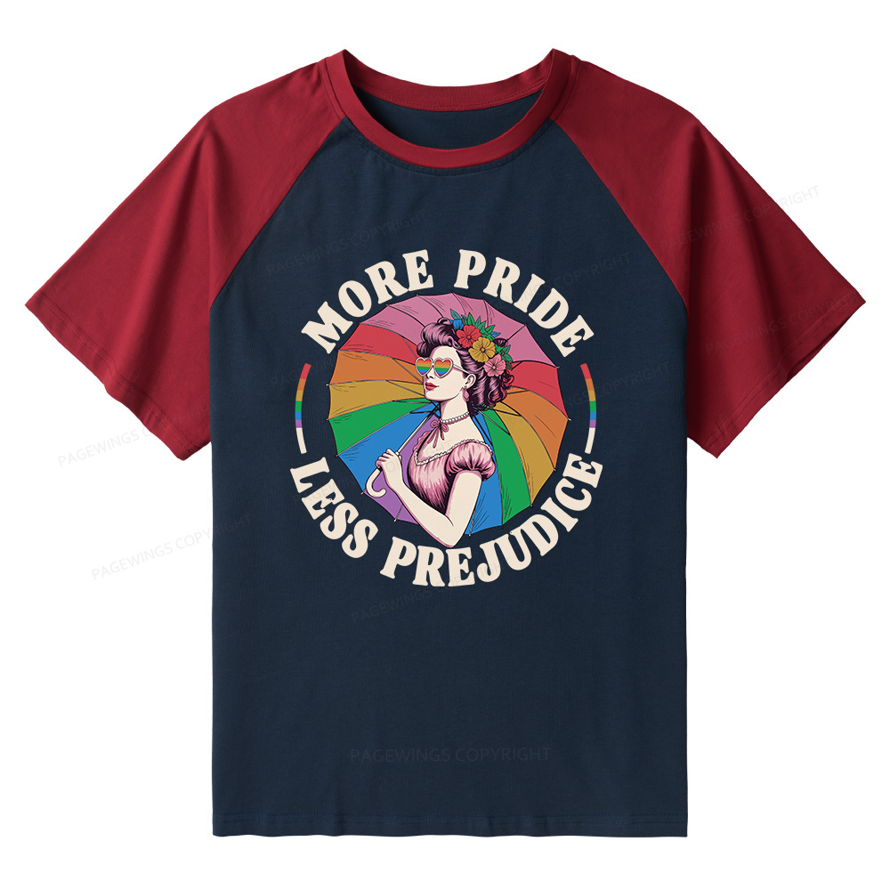 Pagewings More Pride Less Prejudice Raglan T-shirt