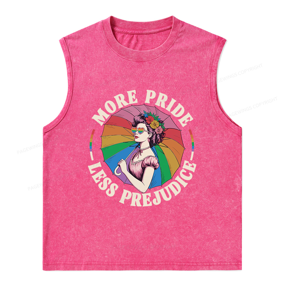 Pagewings More Pride Less Prejudice Unisex Washed Tank Top