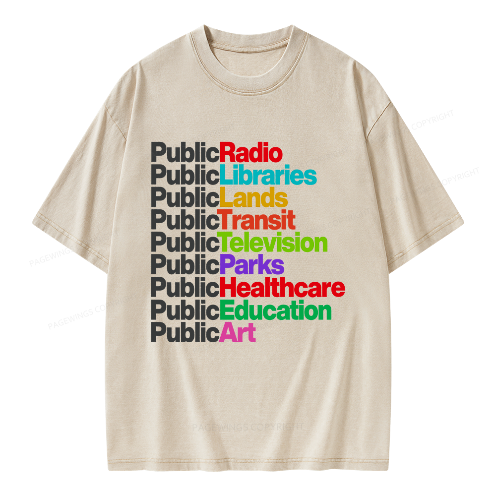 Pagewings Personalized Public Libraries Unisex Washed T-shirt