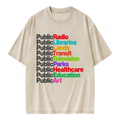 Pagewings Personalized Public Libraries Unisex Washed T-shirt