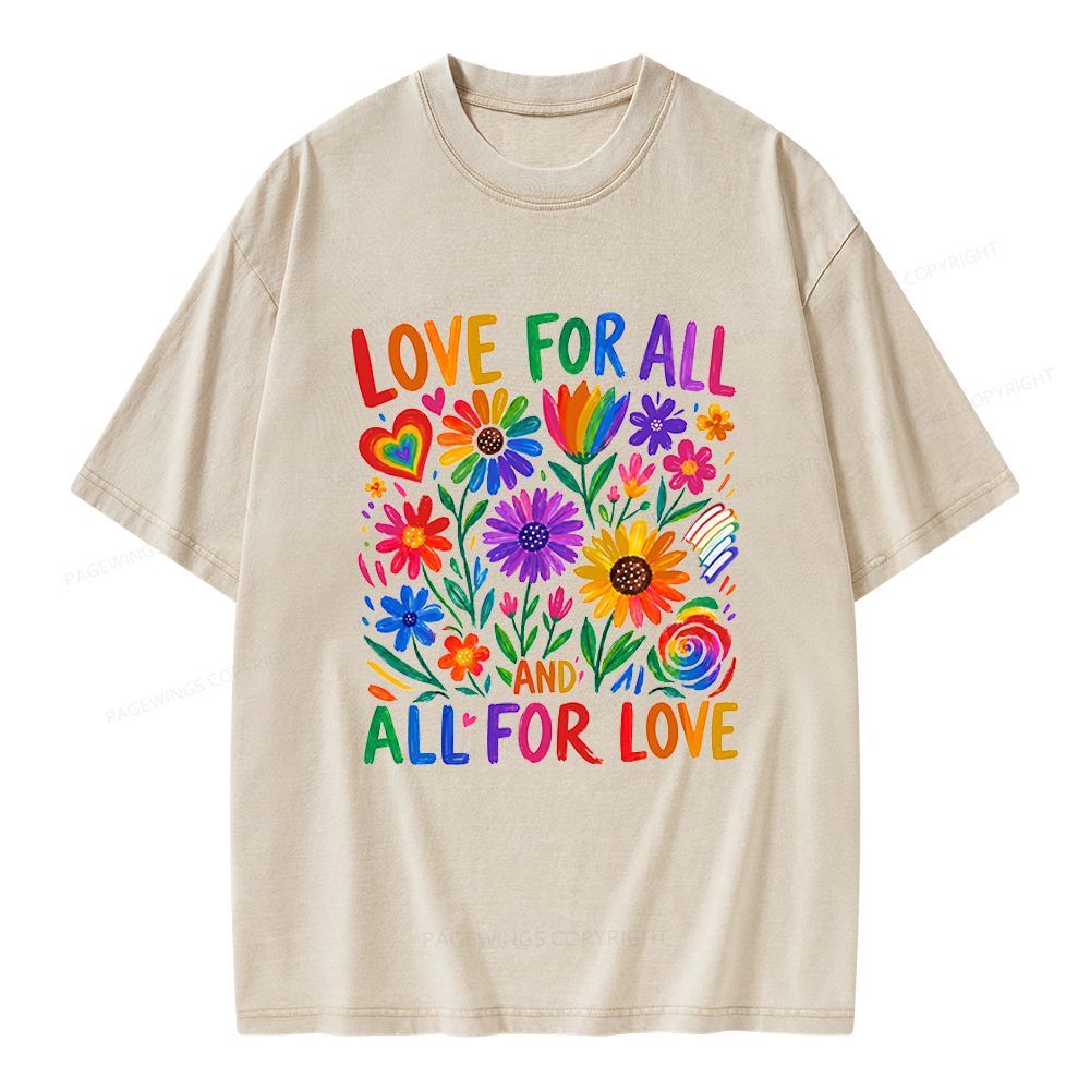 Pagewings Love For All Unisex Washed T-shirt