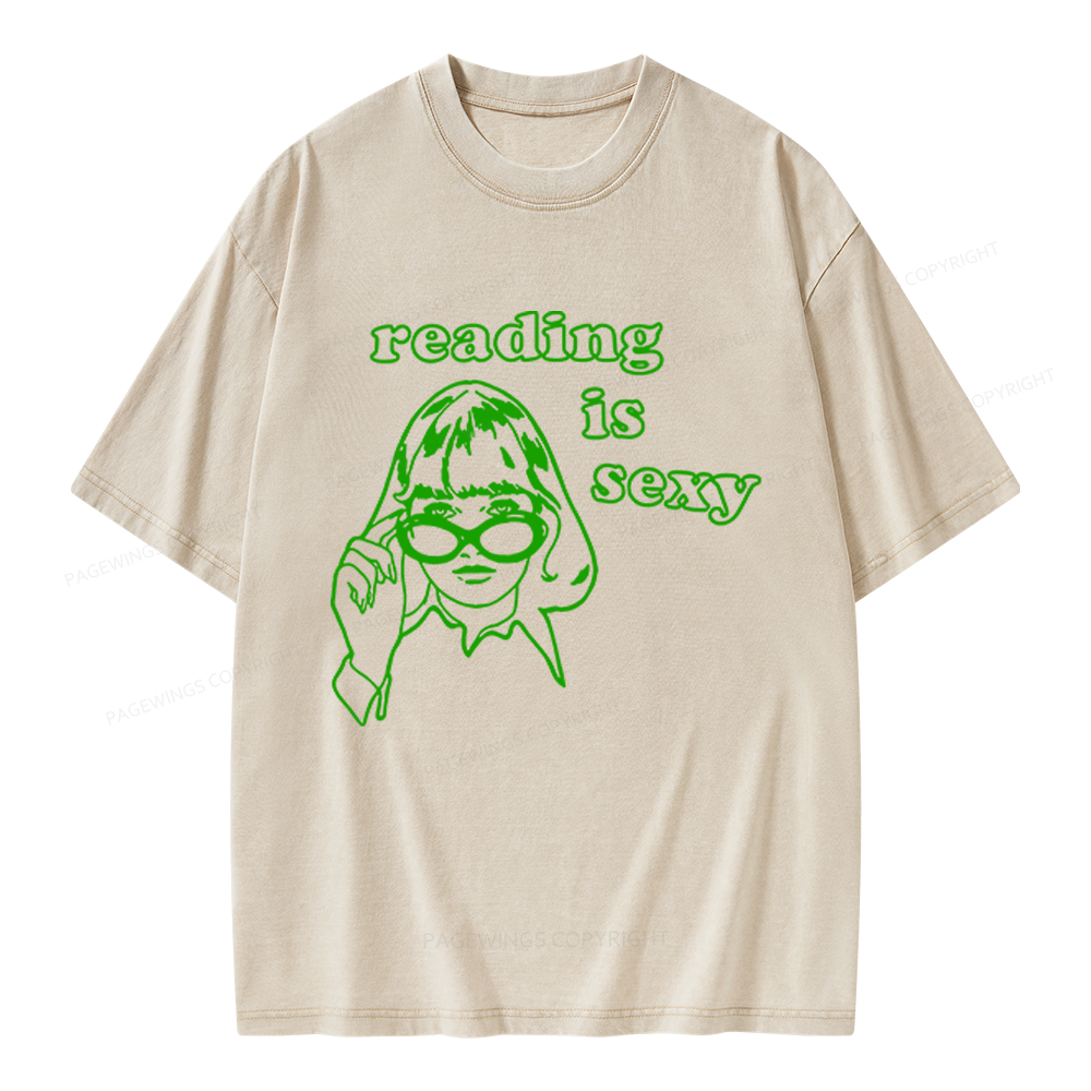 Pagewings Reading Is Sexy Unisex Washed T-shirt