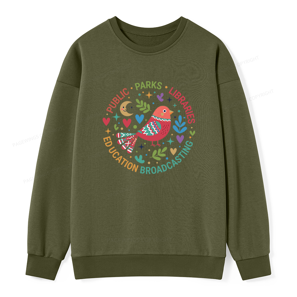 Pagewings Public Parks Libraries Education Broadcasting  Unisex Classic Sweatshirt