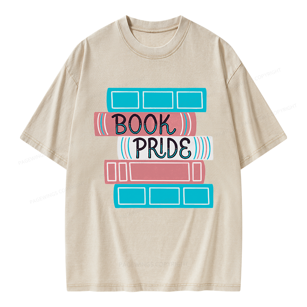Pagewings Trans Book Pride Unisex Washed T-shirt