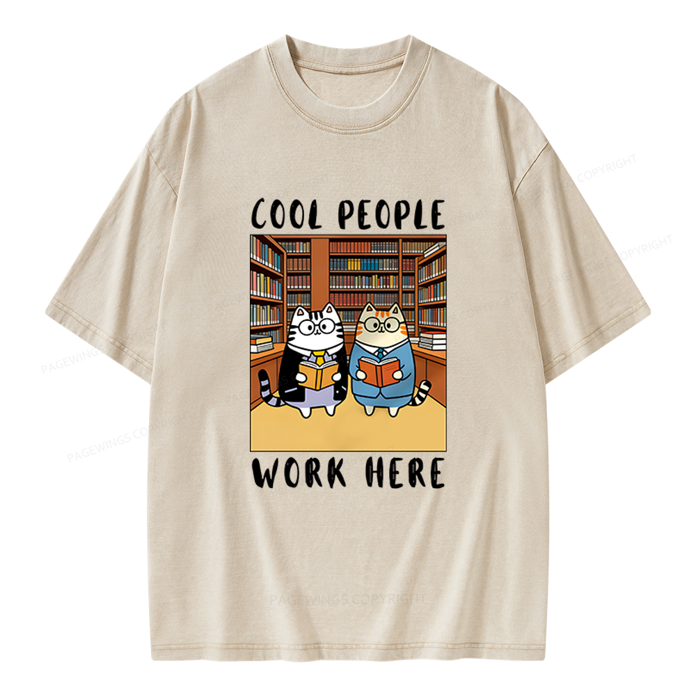 Pagewings Cool People Work Here Unisex Washed T-shirt