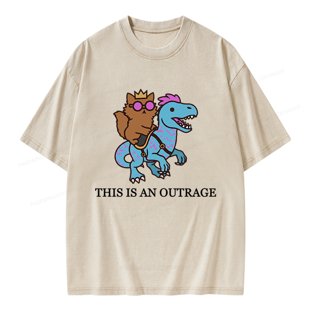 Pagewings This Is An Outrage Unisex Washed T-shirt