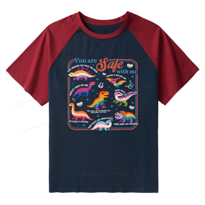 Pagewings You Are Safe With Me Raglan T-shirt