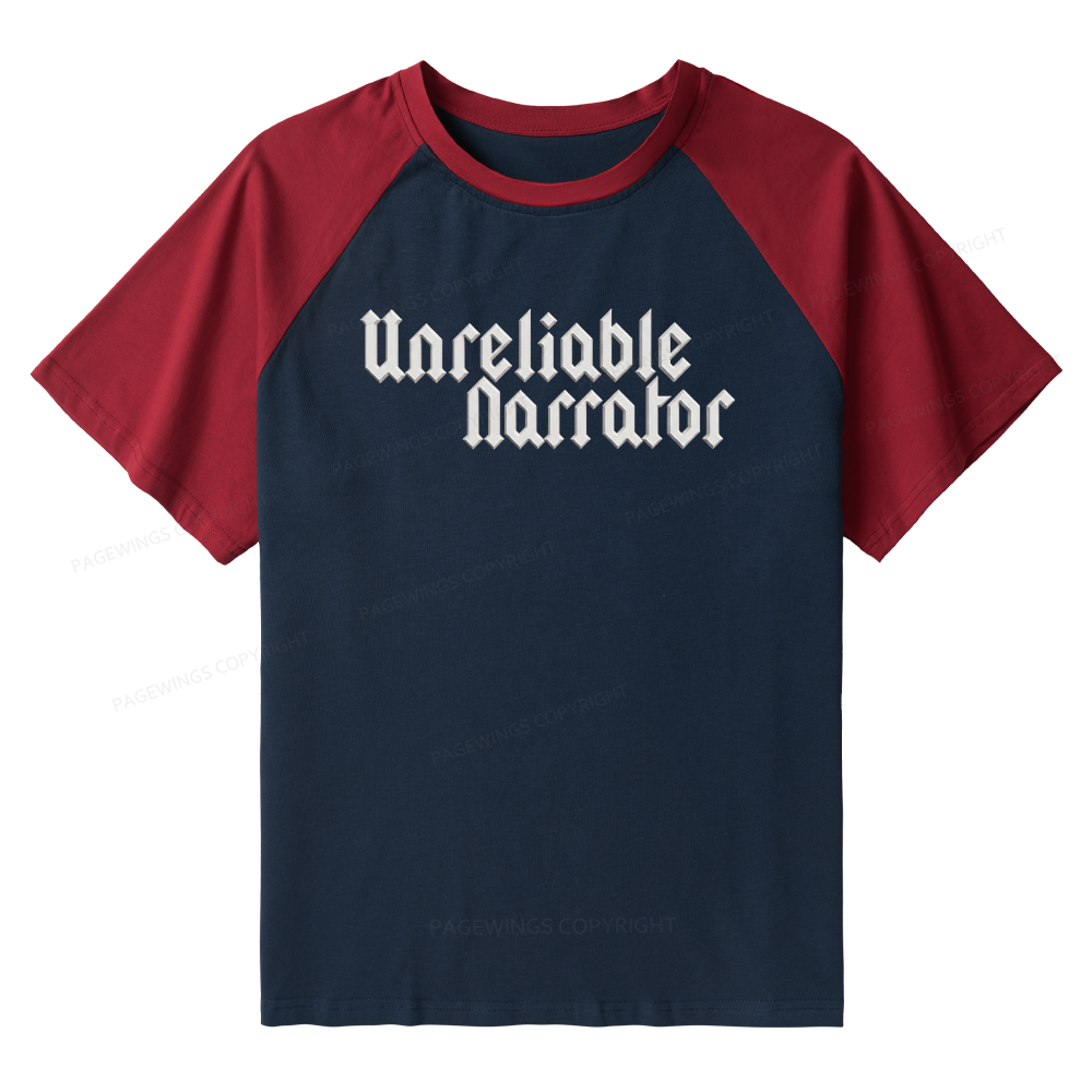 Pagewings Unreliable Narrator Raglan T-shirt