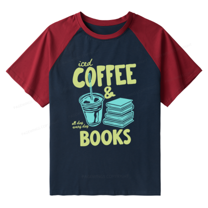 Pagewings Coffee And Books Raglan T-shirt