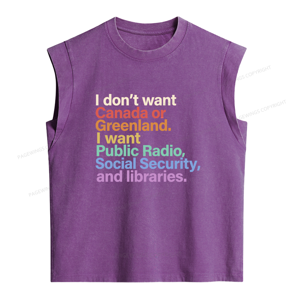 Pagewings I Want Public Libraries Women's Washed Tank Top