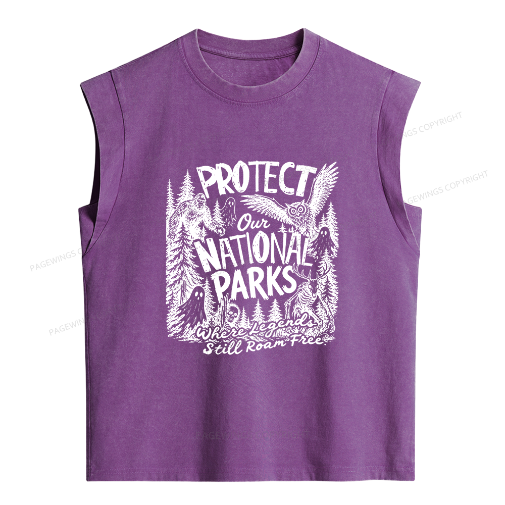 Pagewings Protect National Parks Women's Washed Tank Top