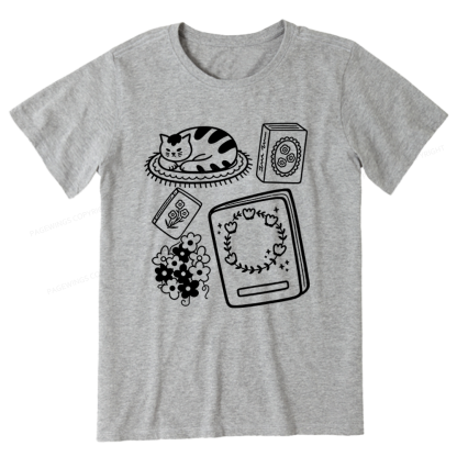 Pagewings Cat And Books Unisex Classic T-shirt