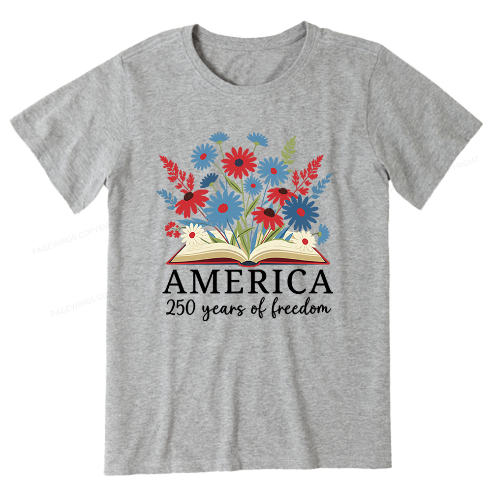 Pagewings Floral Patriotic America 250 Unisex Classic T-shirt