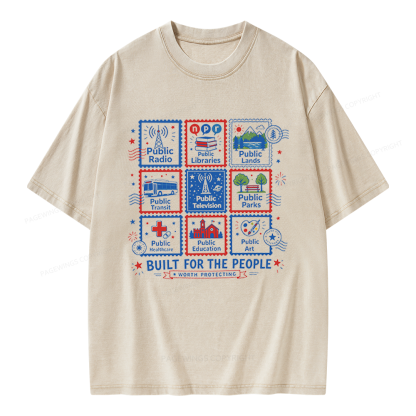 Pagewings Public Libraries Unisex Washed T-shirt