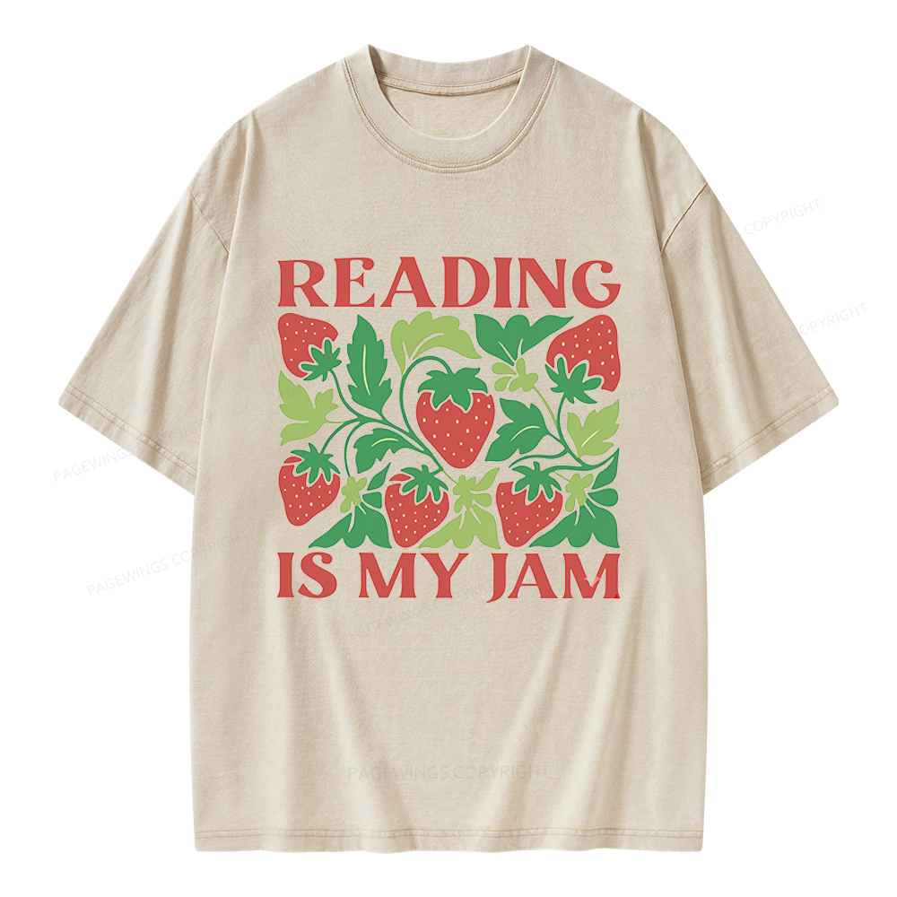 Pagewings Reading Is My Jam Unisex Washed T-shirt