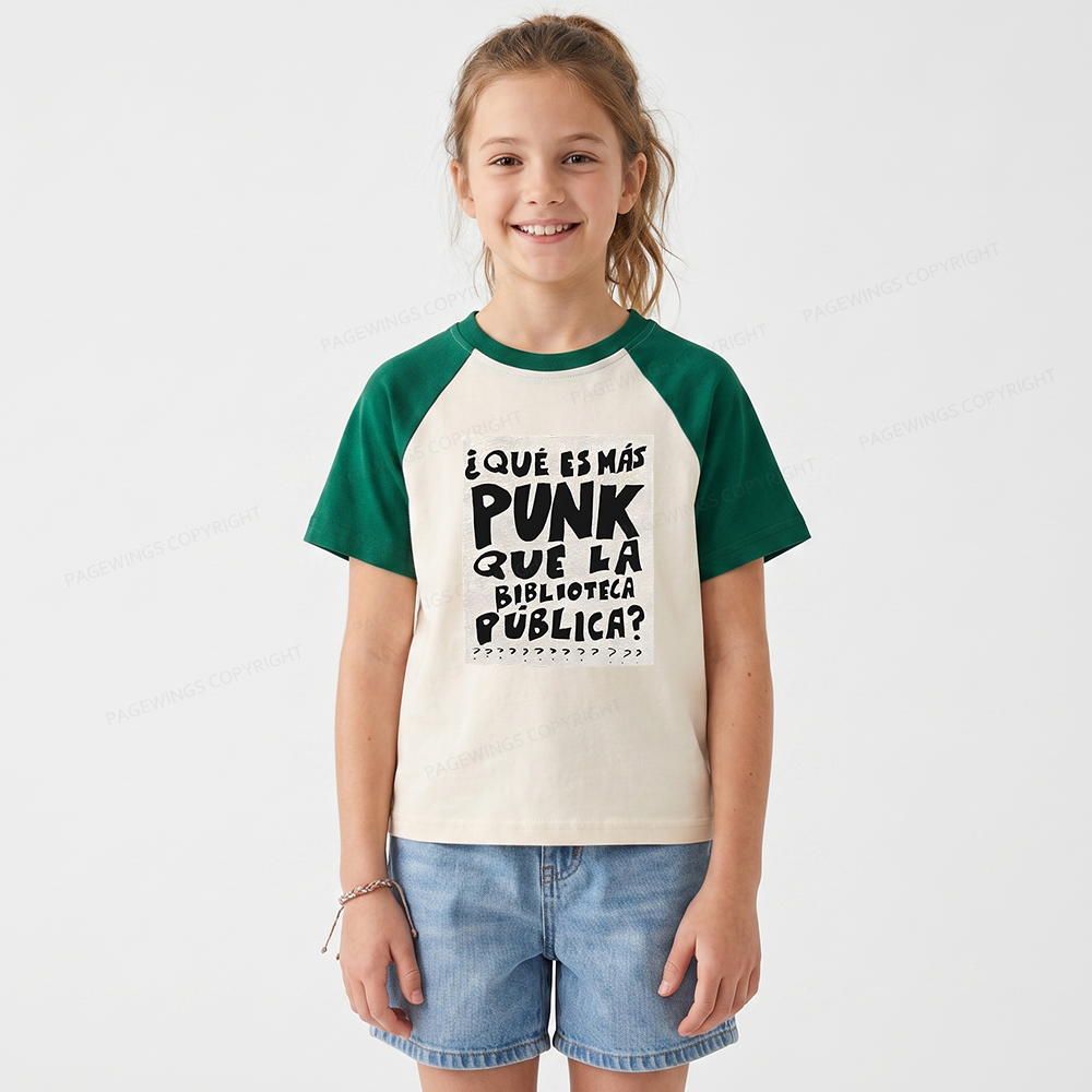 Pagewings What's More Punk Than The Public Library Kids Raglan T-shirt 