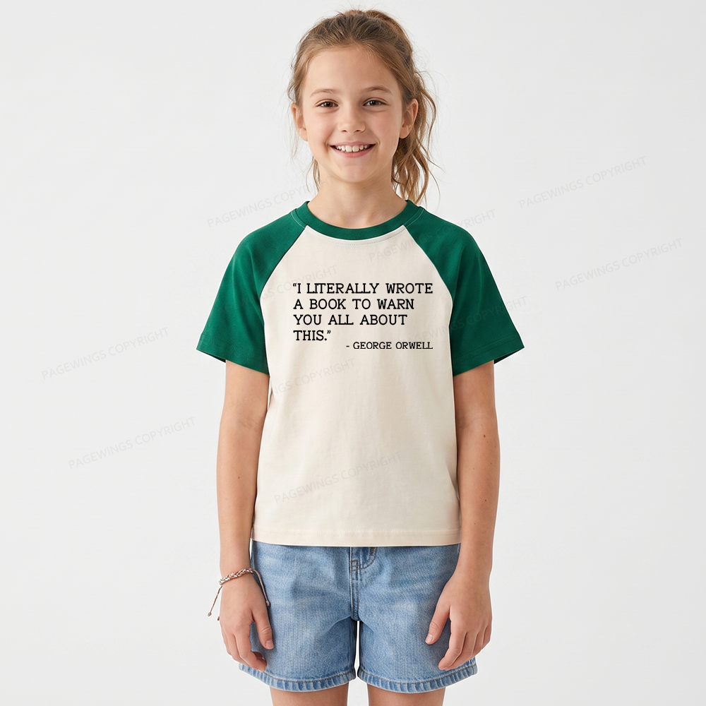 Pagewings I Literally Wrote A Book To Warn Kids Raglan T-shirt 