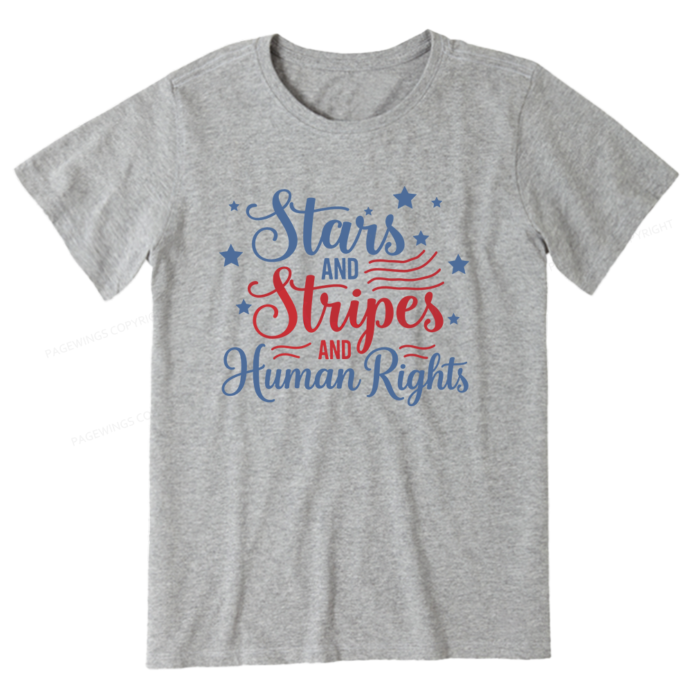 Pagewings Stars and Stripes And Human Rights Unisex Classic T-shirt