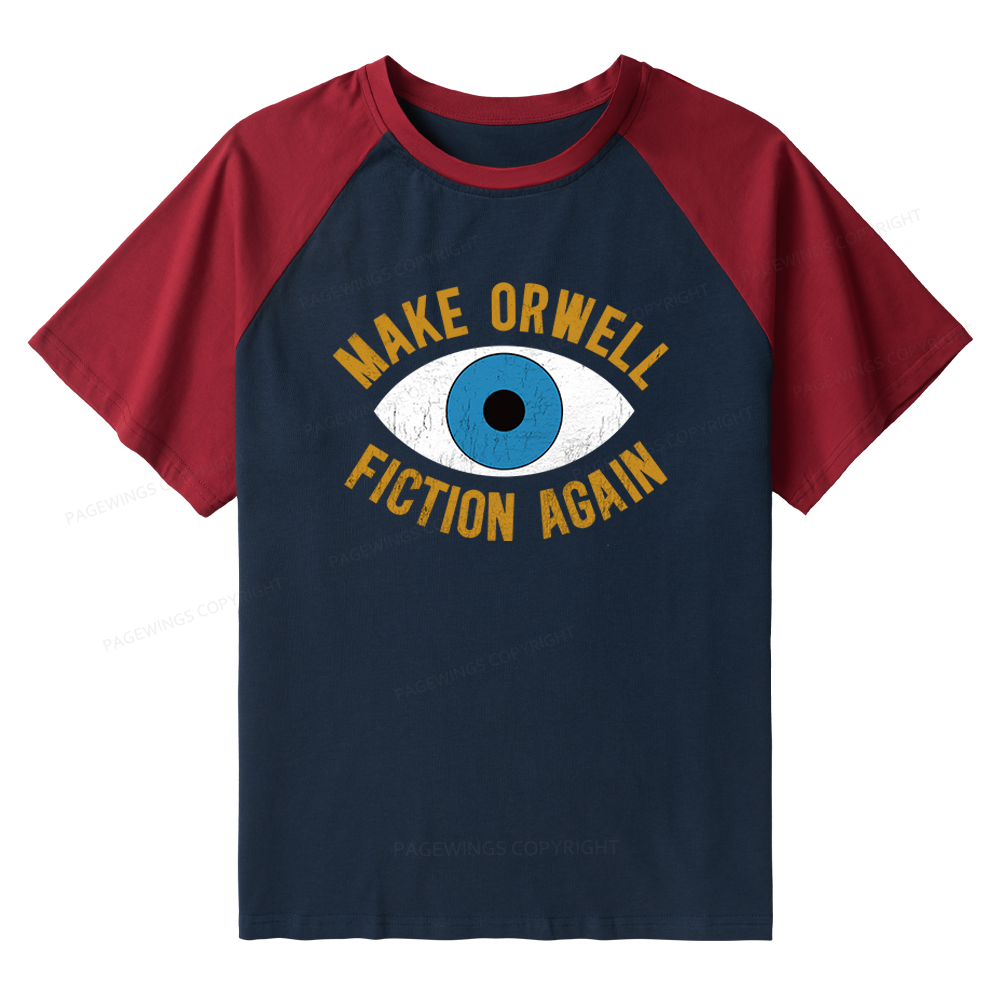 Pagewings Make Orwell Fiction Again Raglan T-shirt
