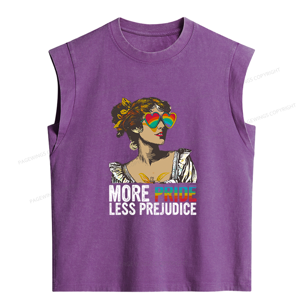 Pagewings More Pride Less Prejudice Women's Washed Tank Top