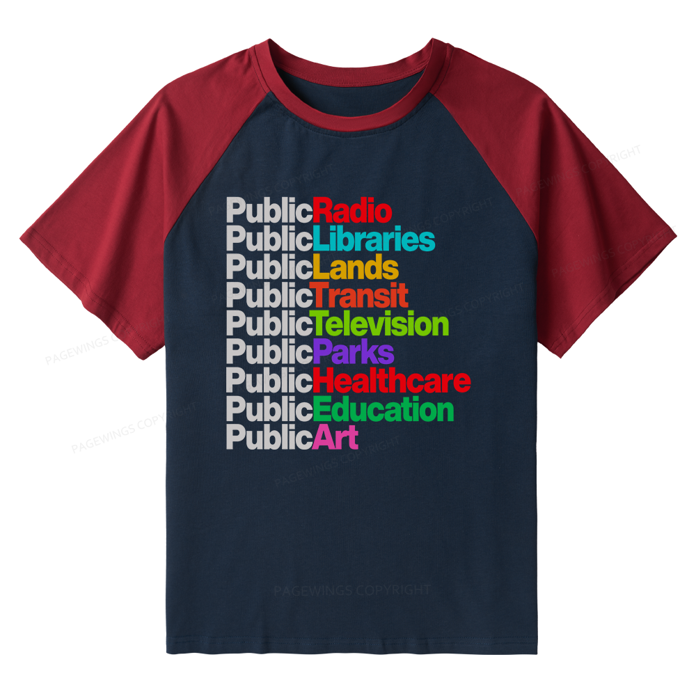 Pagewings Personalized Public Libraries Raglan T-shirt