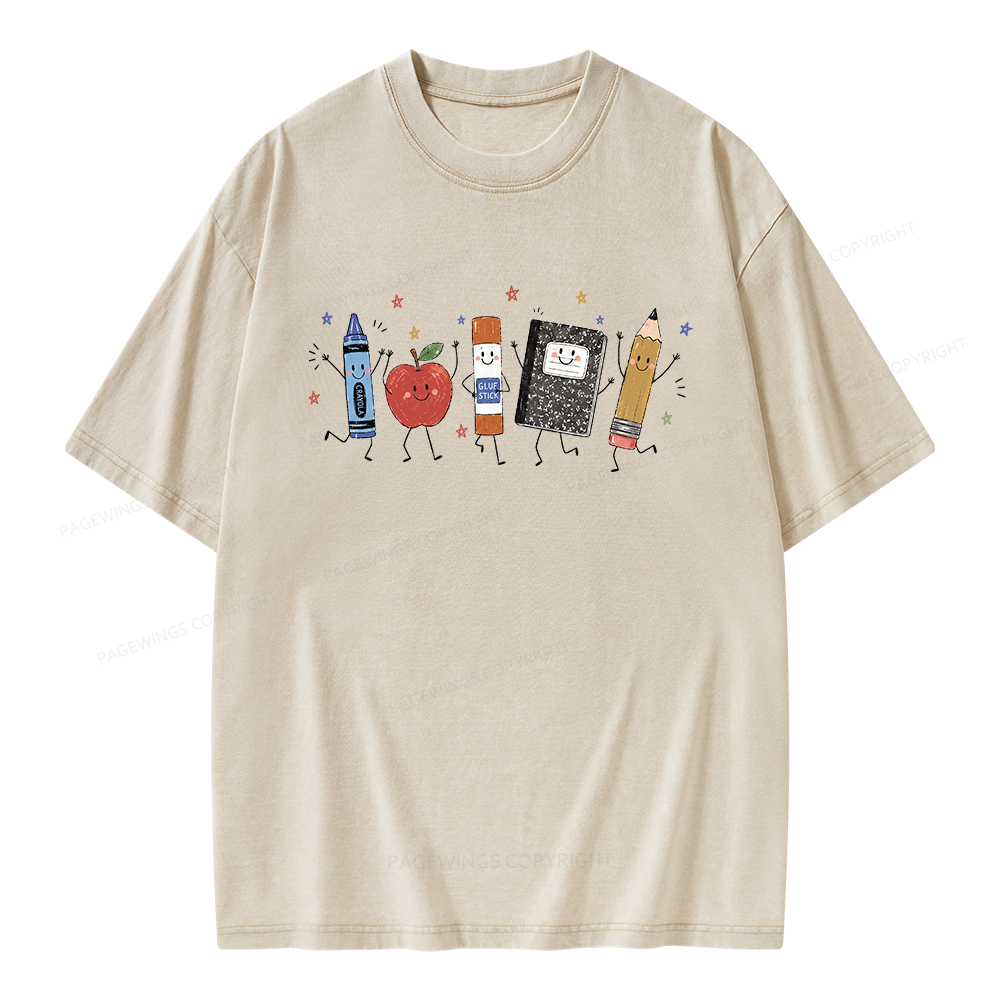 Pagewings Back To School Unisex Washed T-shirt