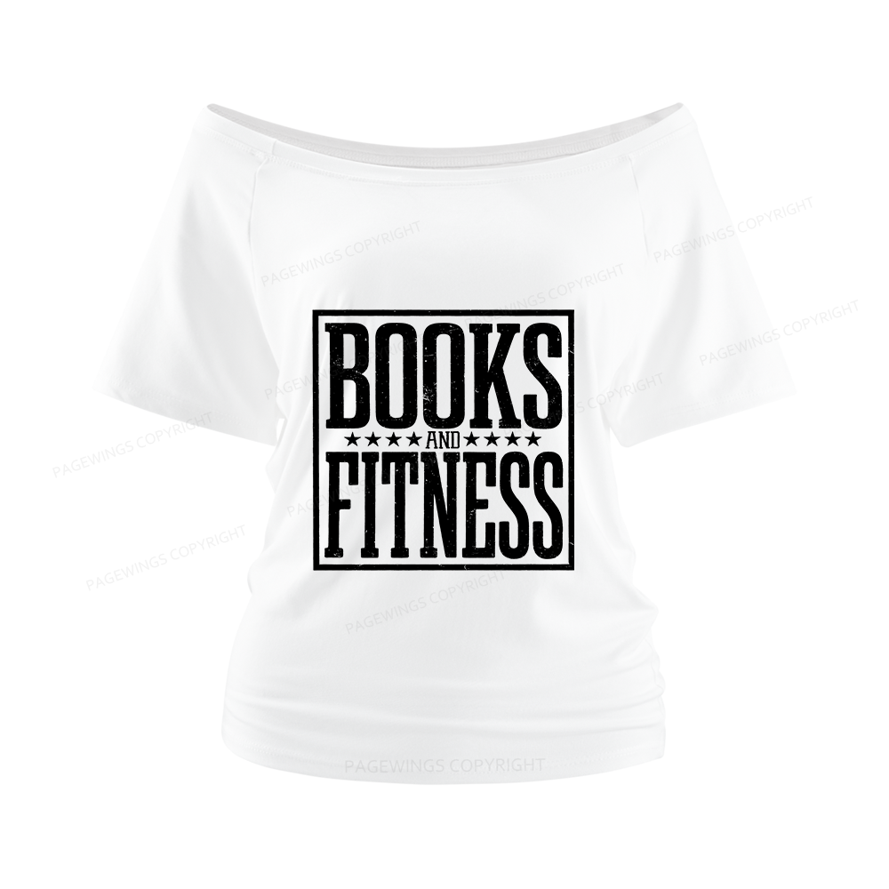 Pagewings Books And Fitness Women Off Shoulder T-shirts