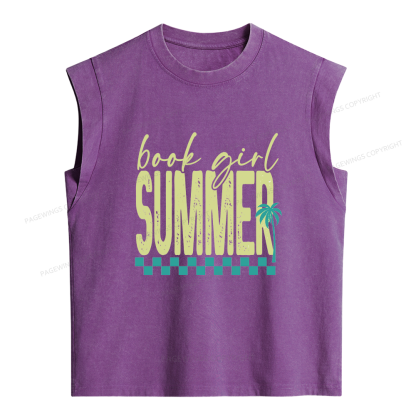 Pagewings Book Girl Summer Women's Washed Tank Top
