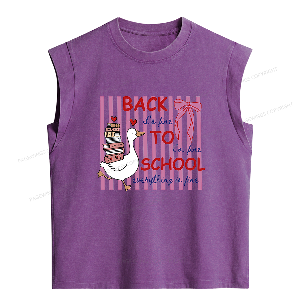Pagewings Silly Goose Teacher Women's Washed Tank Top