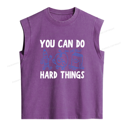 Pagewings You Can Do Hard Things Women's Washed Tank Top