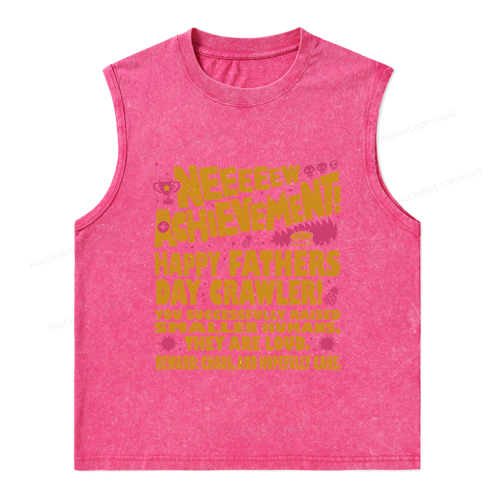 Pagewings Dad Achievement Unisex Washed Tank Top