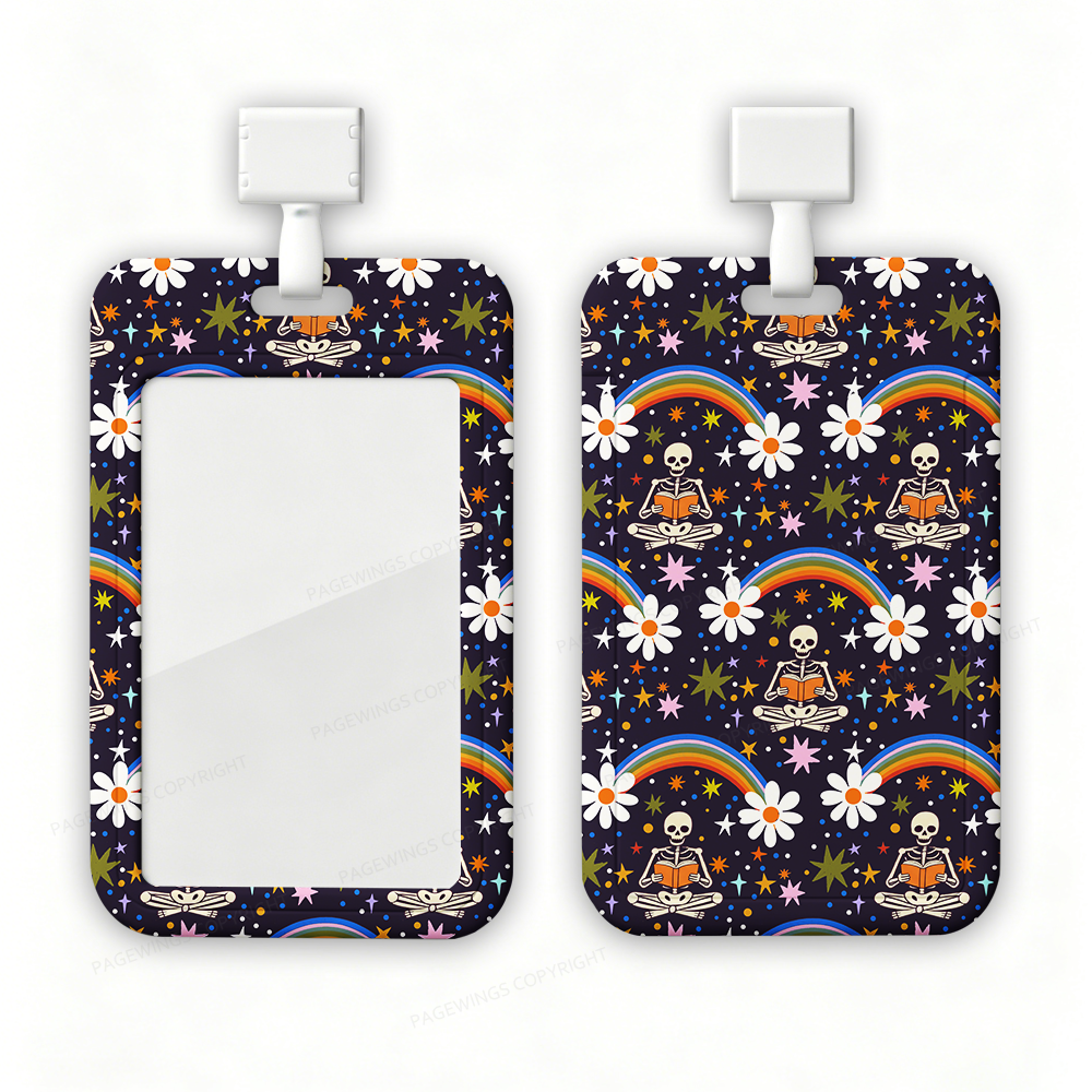 Pagewings Rainbow Skeleton Reading ABS Badge Holder