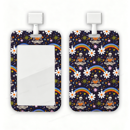 Pagewings Rainbow Skeleton Reading ABS Badge Holder