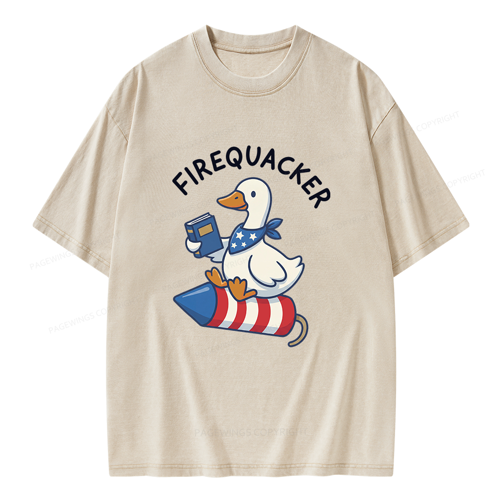 Pagewings Firecracker Unisex Washed T-shirt