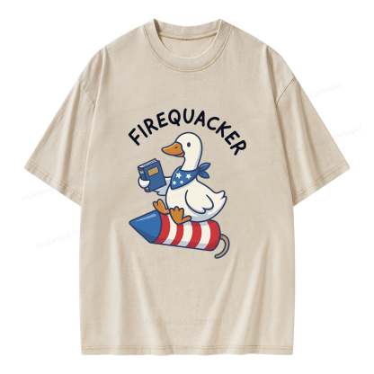 Pagewings Firecracker Unisex Washed T-shirt
