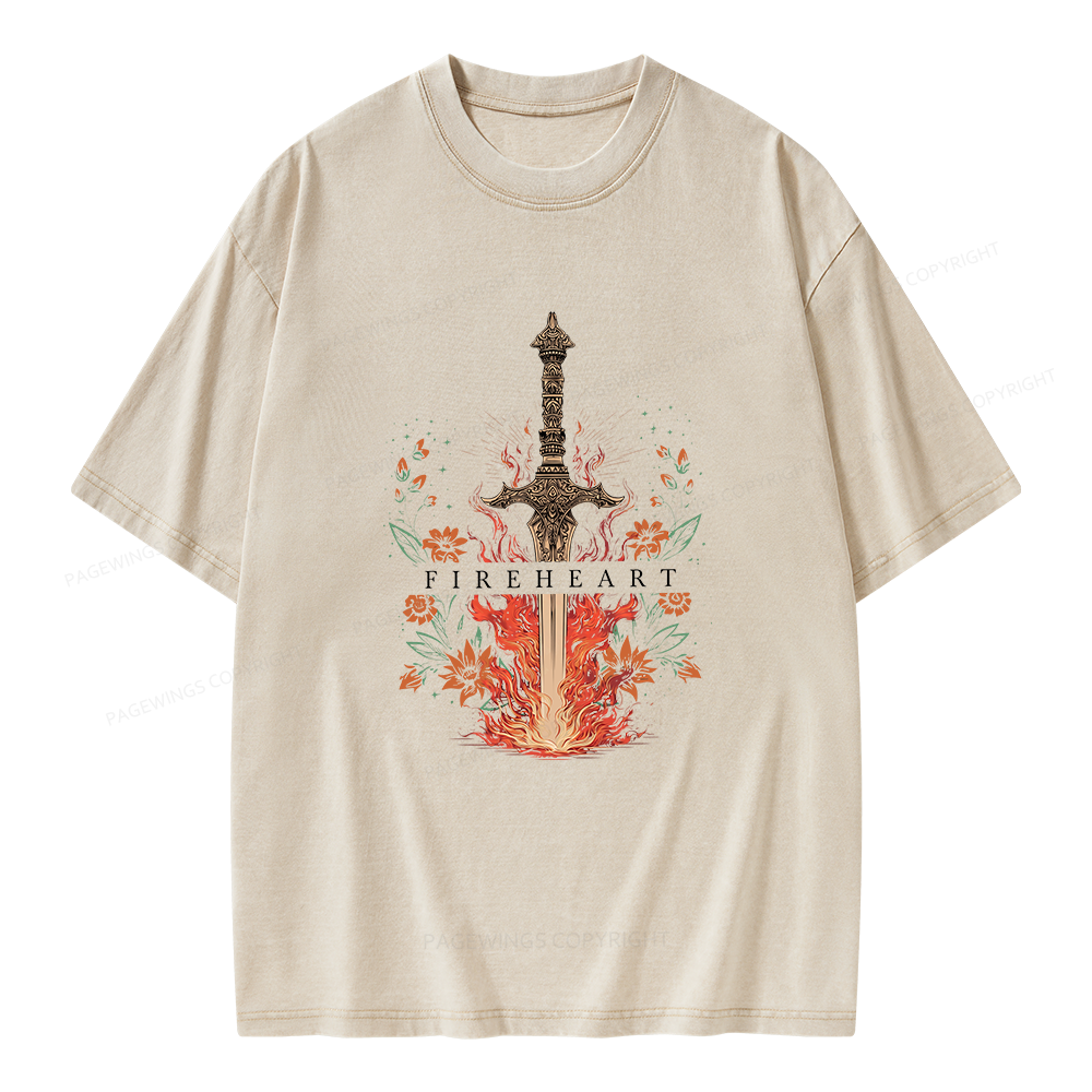 Pagewings Fireheart Unisex Washed T-shirt