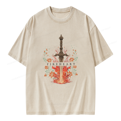 Pagewings Fireheart Unisex Washed T-shirt
