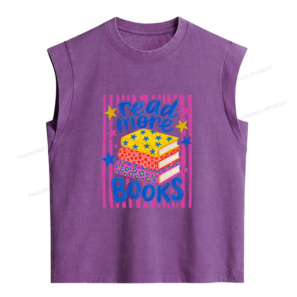 Pagewings Read More Books Women's Washed Tank Top