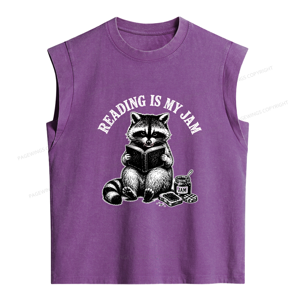 Pagewings Reading Is My Jam Women's Washed Tank Top