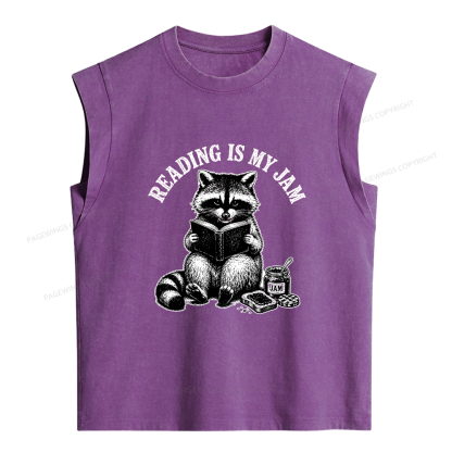 Pagewings Reading Is My Jam Women's Washed Tank Top