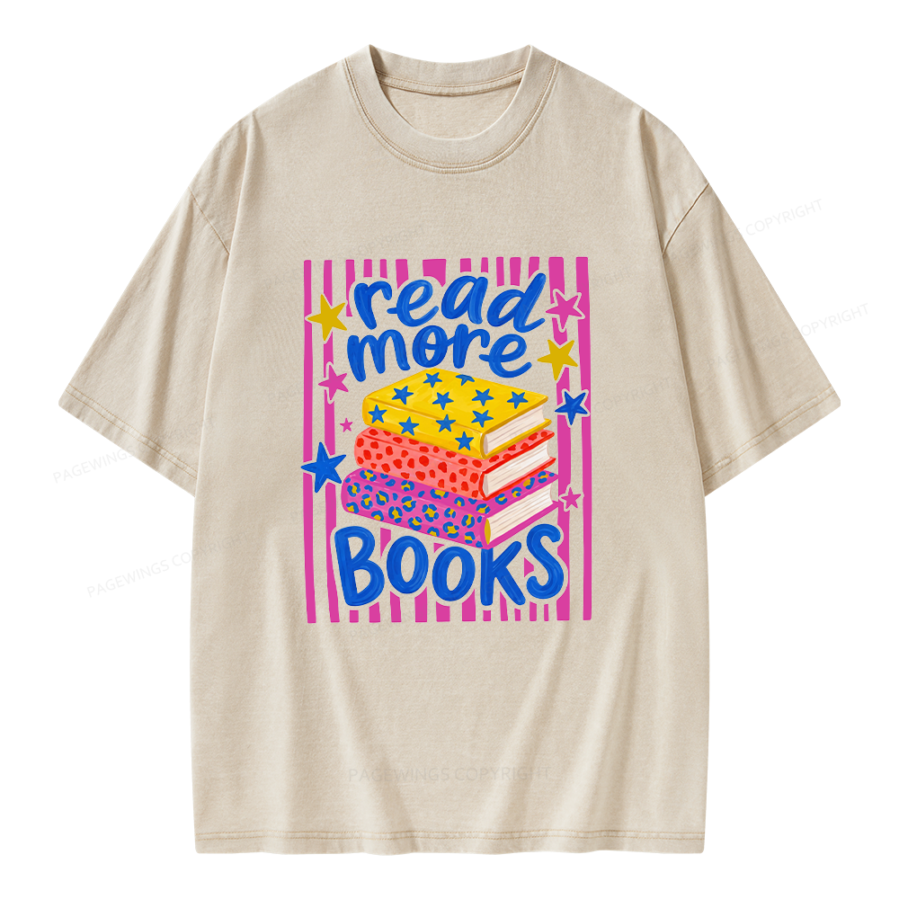 Pagewings Read More Books Unisex Washed T-shirt