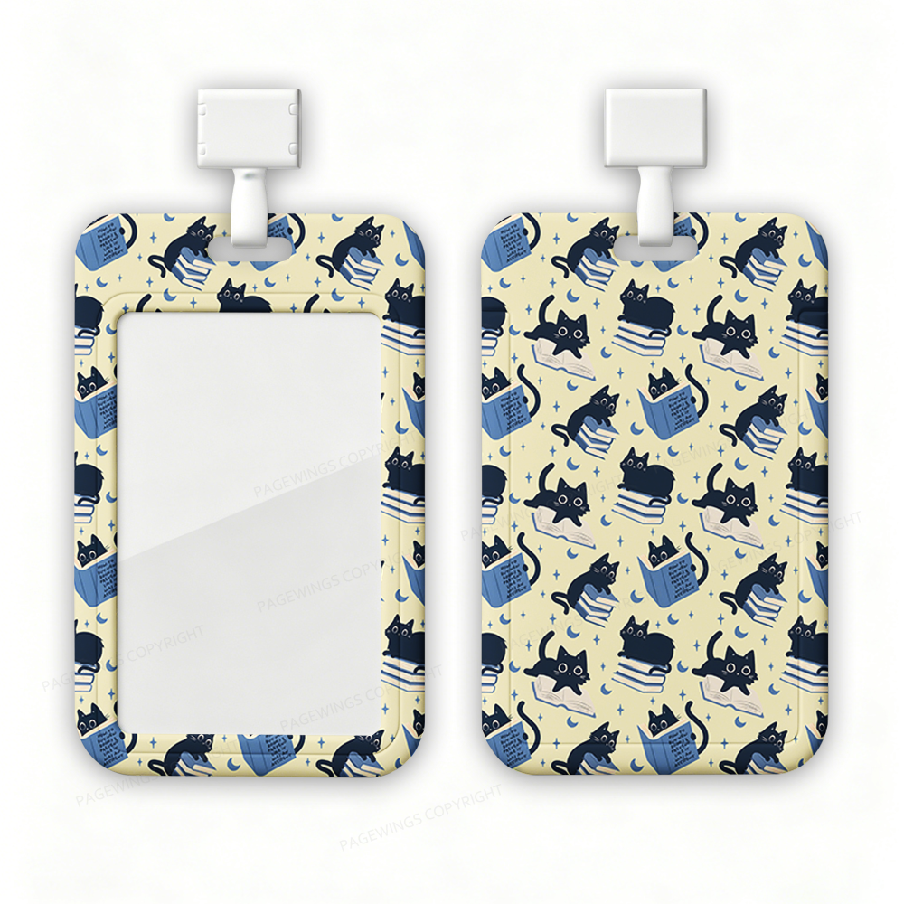 Pagewings Reading Cat ABS Badge Holder