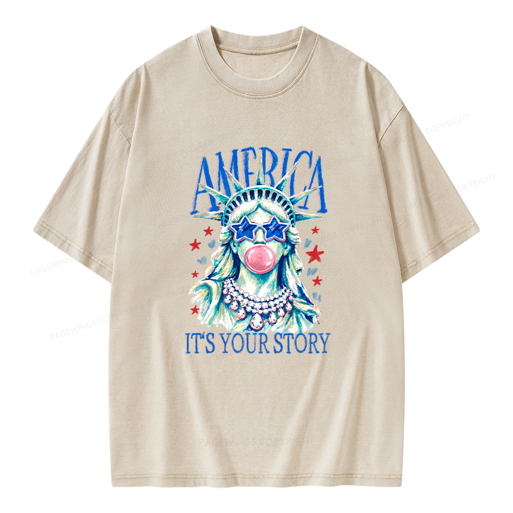 Pagewings It’s Your Story Unisex Washed T-shirt