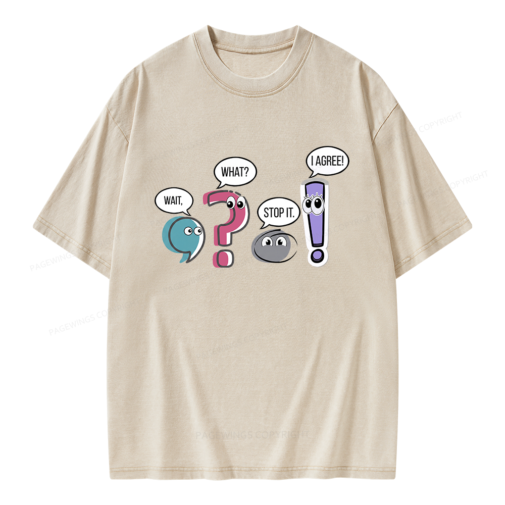 Pagewings Funny Grammar Unisex Washed T-shirt