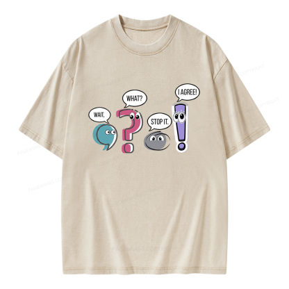 Pagewings Funny Grammar Unisex Washed T-shirt