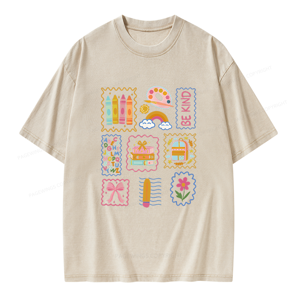 Pagewings Back to School Unisex Washed T-shirt