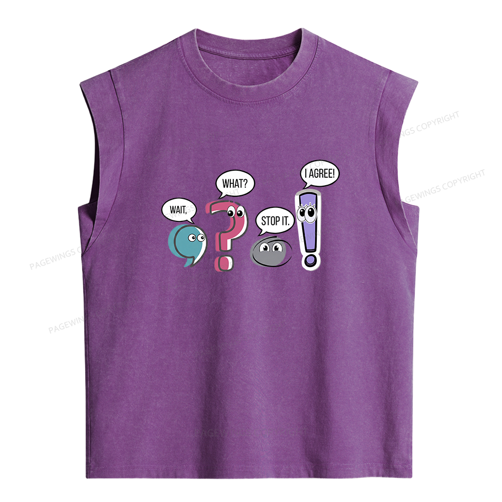 Pagewings Funny Grammar Women's Washed Tank Top