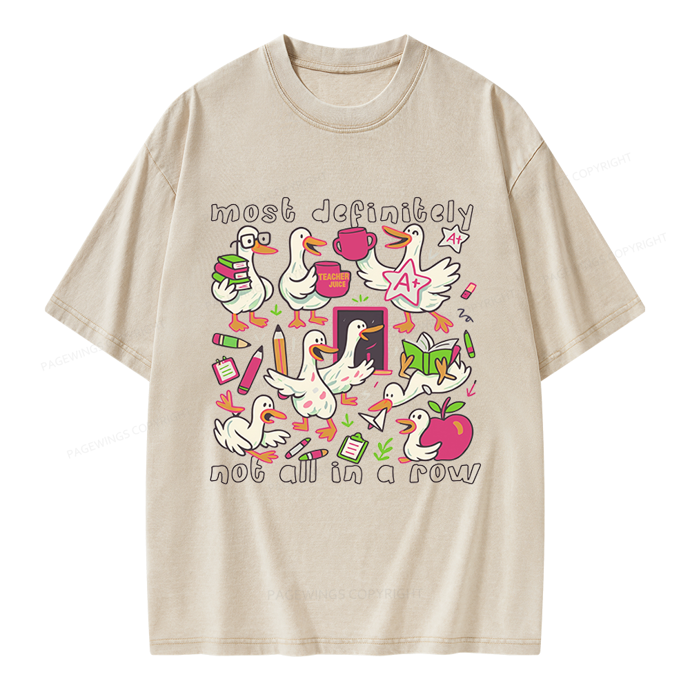Pagewings Funny Goose Back to School Unisex Washed T-shirt