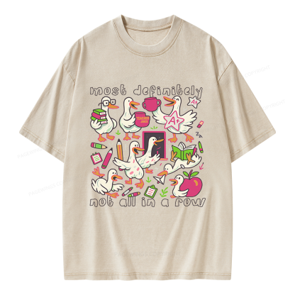 Pagewings Funny Goose Back to School Unisex Washed T-shirt